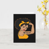 Warrior Unbreakable Multiple Sclerosis Afro Zwart Kaart (Gele Bloem)