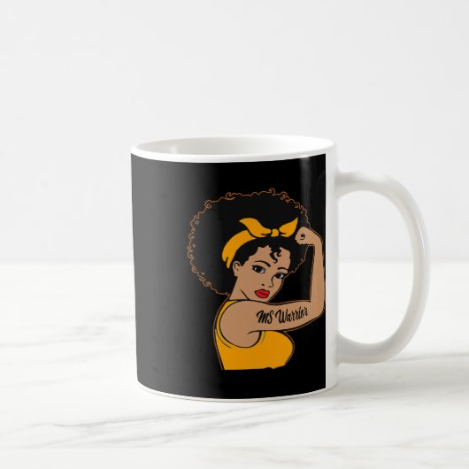 Warrior Unbreakable Multiple Sclerosis Afro Zwart Koffiemok (Rechts)