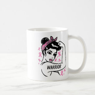 Warrior Unbreakable Pink Ribbon Breast Cancer Awar Koffiemok