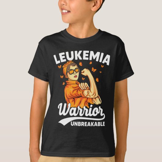 Warrior Unbreakable Support Leukemie Bewustzijn T-shirt (Voorkant)
