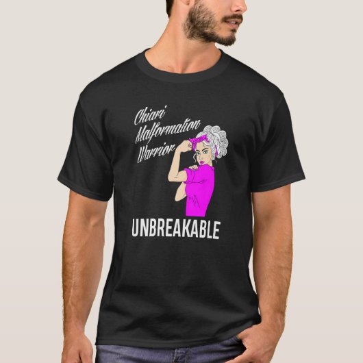 Warrior Unbreekbaar Chiari Malformation Bewustheid T-shirt (Voorkant)