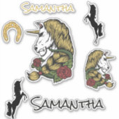 Warrior Unicorn Gold Sticker thema (Voorkant)