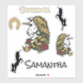 Warrior Unicorn Gold Sticker thema (Vel)