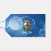 Warrior Unicorn Party blue Moon Cadeaulabel (Achterkant Horizontaal)