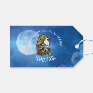 Warrior Unicorn Party blue Moon Cadeaulabel
