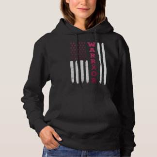 Warrior USA FLAG BACK Breast Cancer Warrior Hoodie