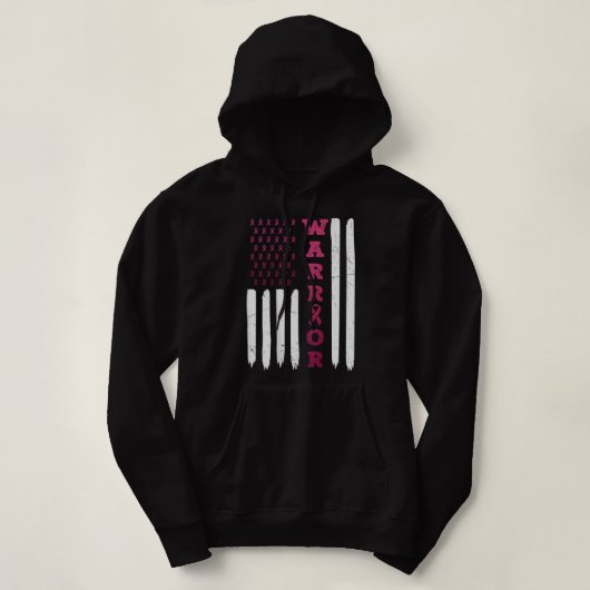 Warrior USA FLAG BACK Breast Cancer Warrior Hoodie (Design voorkant)