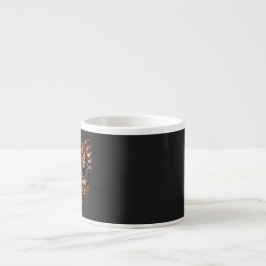 Warrior Vader Leeuw Amerikaanse Vlag Gitaar Espresso Kop