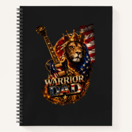 Warrior Vader Leeuw Amerikaanse Vlag Gitaar Notitieboek