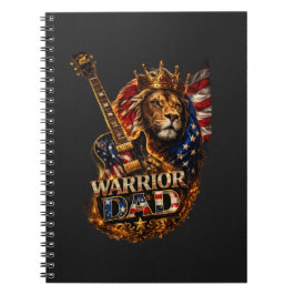 Warrior Vader Leeuw Amerikaanse Vlag Gitaar Notitieboek