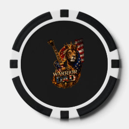Warrior Vader Leeuw Amerikaanse Vlag Gitaar Poker Chips