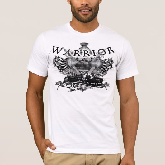 Warrior van God - Wit - Gepersonaliseerd T-shirt (Voorkant)