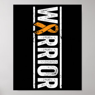 Warrior - Verticaal Oranje kankerbewustzijnslint Poster