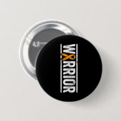 Warrior - Verticaal Oranje kankerbewustzijnslint Ronde Button 5,7 Cm (Voorkant /achterkant)