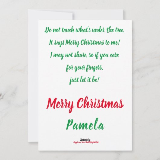 Warrior vrouw vraagt chocoladeschets te overhandig feestdagenkaart (Achterkant)