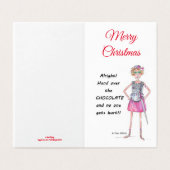 Warrior vrouw vraagt chocoladeschets te overhandig kaart (Buitenkant ongevouwen)