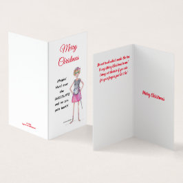 Warrior vrouw vraagt chocoladeschets te overhandig kaart