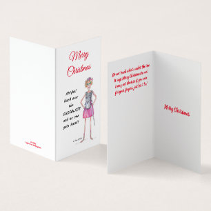 Warrior vrouw vraagt chocoladeschets te overhandig kaart