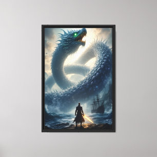 Warrior vs Zee Dragon Canvas Afdruk