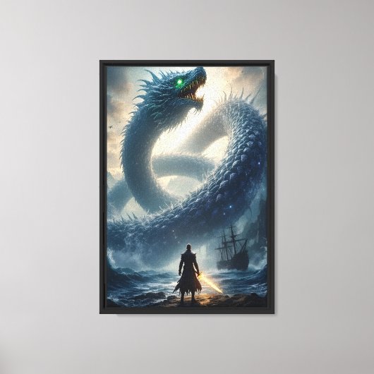 Warrior vs Zee Dragon Canvas Afdruk (Voorkant)