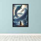 Warrior vs Zee Dragon Canvas Afdruk (Insitu (Houten vloer))