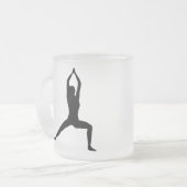 Warrior Yoga Pose Silhouette Black en White Matglas Koffiemok (Voorkant links)