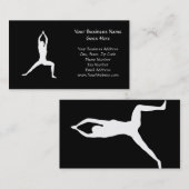 Warrior Yoga Pose Silhouette Black en White Visitekaartje (Voorkant / Achterkant)