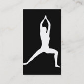 Warrior Yoga Pose Silhouette Black en White Visitekaartje (Achterkant)