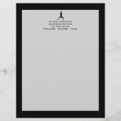 Warrior Yoga Pose Silhouette Persoonlijk Briefhoofd (Voorkant)