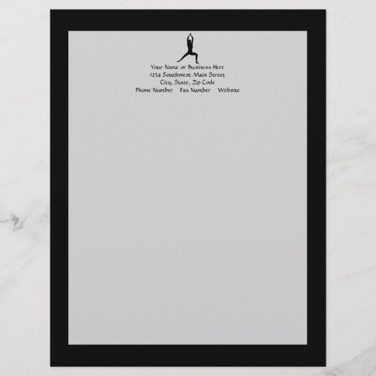 Warrior Yoga Pose Silhouette Persoonlijk Briefhoofd (Voorkant)