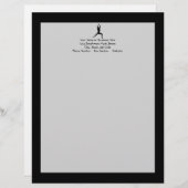 Warrior Yoga Pose Silhouette Persoonlijk Briefhoofd (Voorkant / Achterkant)