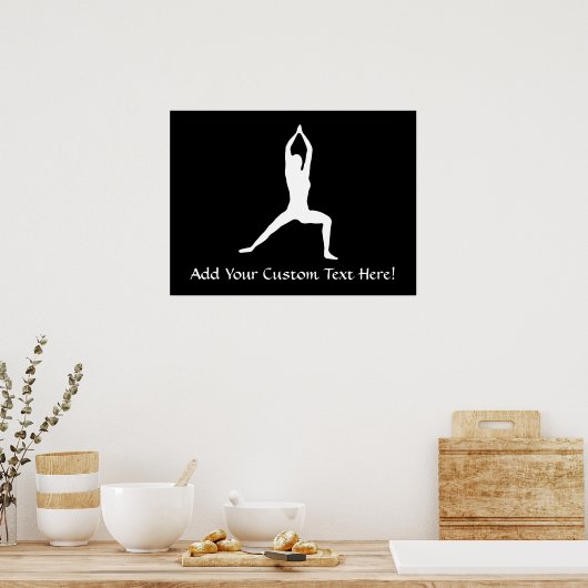 Warrior Yoga Pose Silhouette Poster (Keuken)