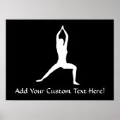 Warrior Yoga Pose Silhouette Poster (Voorkant)