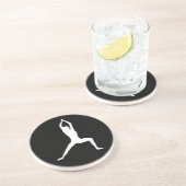 Warrior Yoga Pose Silhouette Zandsteen Onderzetter (Zijkant)