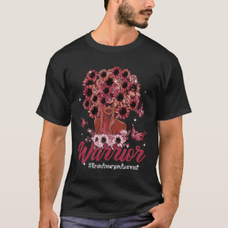 Warrior Zwart Vrouwen Zonnebloem Haar Hersenaneury T-shirt