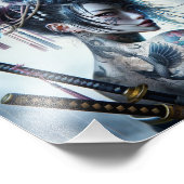 Warrior's Elegance - Een dans van schaduw en goud Foto Afdruk (Hoek)