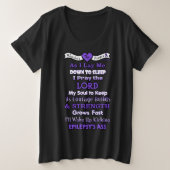 Warrior's gebed.. Epilepsy Grote Maat T-shirt (Design voorkant)