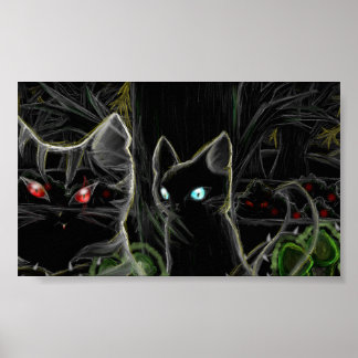 Warriors Hawfrost en Tigerstar - Het donkere bos Poster