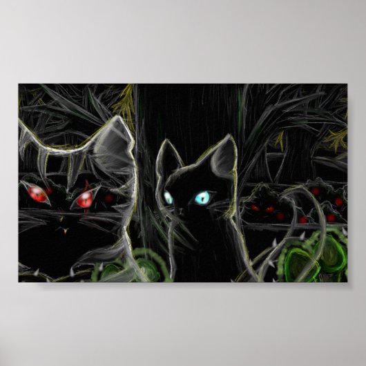 Warriors Hawfrost en Tigerstar - Het donkere bos Poster (Voorkant)