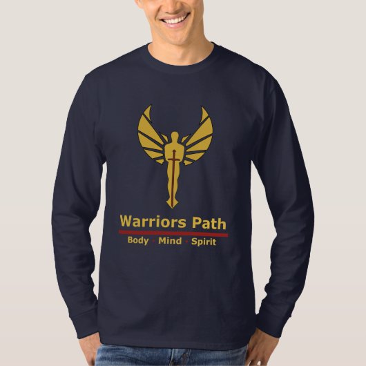 Warriors Path - Peaceful Warrior Blue Long Sleve T-shirt (Voorkant)