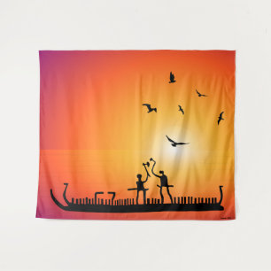 Warriors Petroglyphs Viking Ship Wandkleed