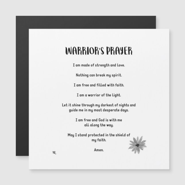 WARRIOR'S PRAYER MAGNET (Voorkant / Achterkant)