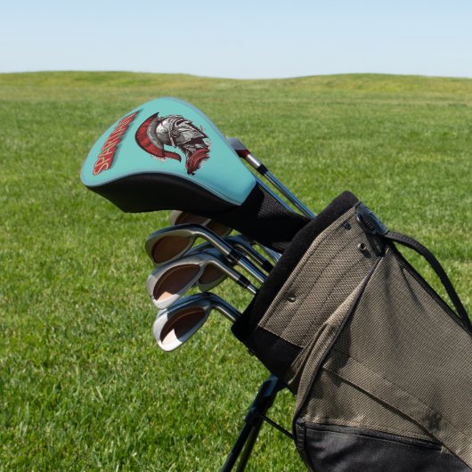 Warrior's Pride - Spartaanse helm met rode pluim Golfheadcover (Insitu)