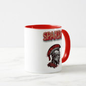 Warrior's Pride - Spartaanse helm met rode pluim Mok (Voorkant rechts)