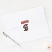 Warrior's Pride - Spartaanse helm met rode pluim Vierkante Sticker (Envelop)
