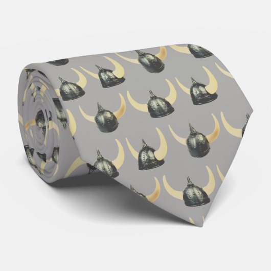 Warriors Vikings Helmet Mascot Football Necktie Stropdas (Opgerold)