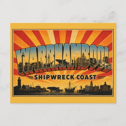 Warrnambool Victoria Walvisstad Briefkaart (Voorkant)