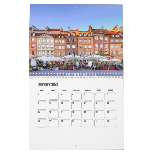 Warsaw-Poland Calendar Kalender (Feb 2026)