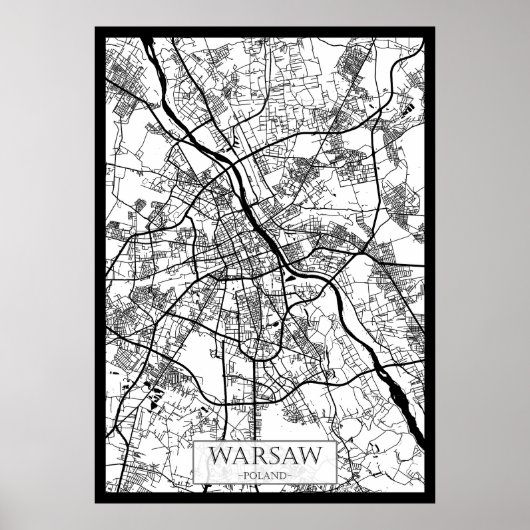 Warsaw Poland City Map Poster (Voorkant)