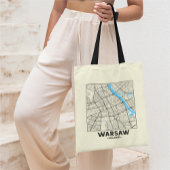 Warsaw, Poland, City Map Tote Bag
